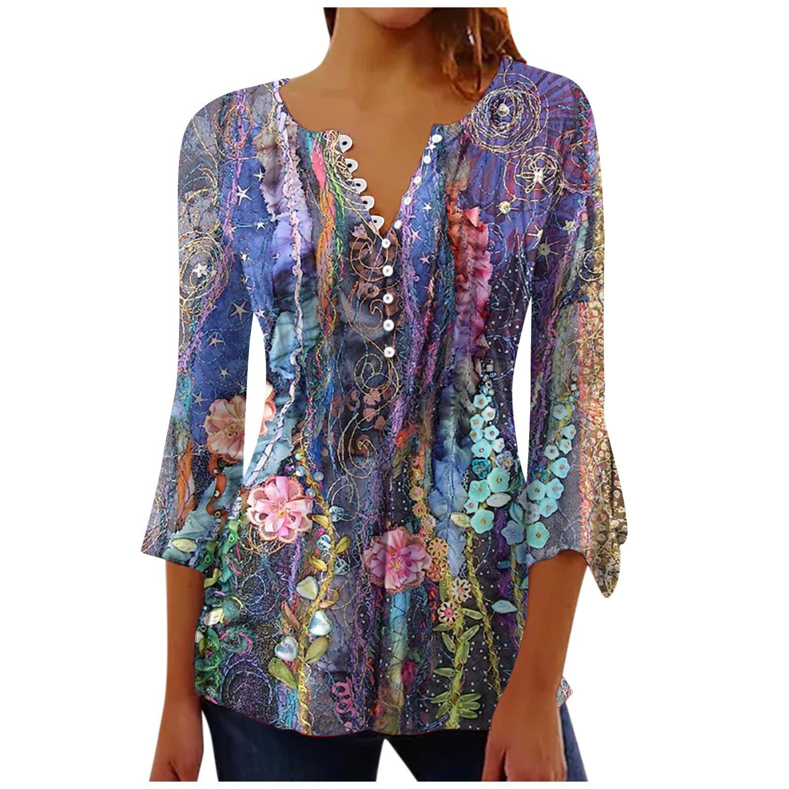 KOAIZ Women's Ruffle Sleeve Mesh Blouse - Pleated Flowy Tunic Top For Summer - View #8