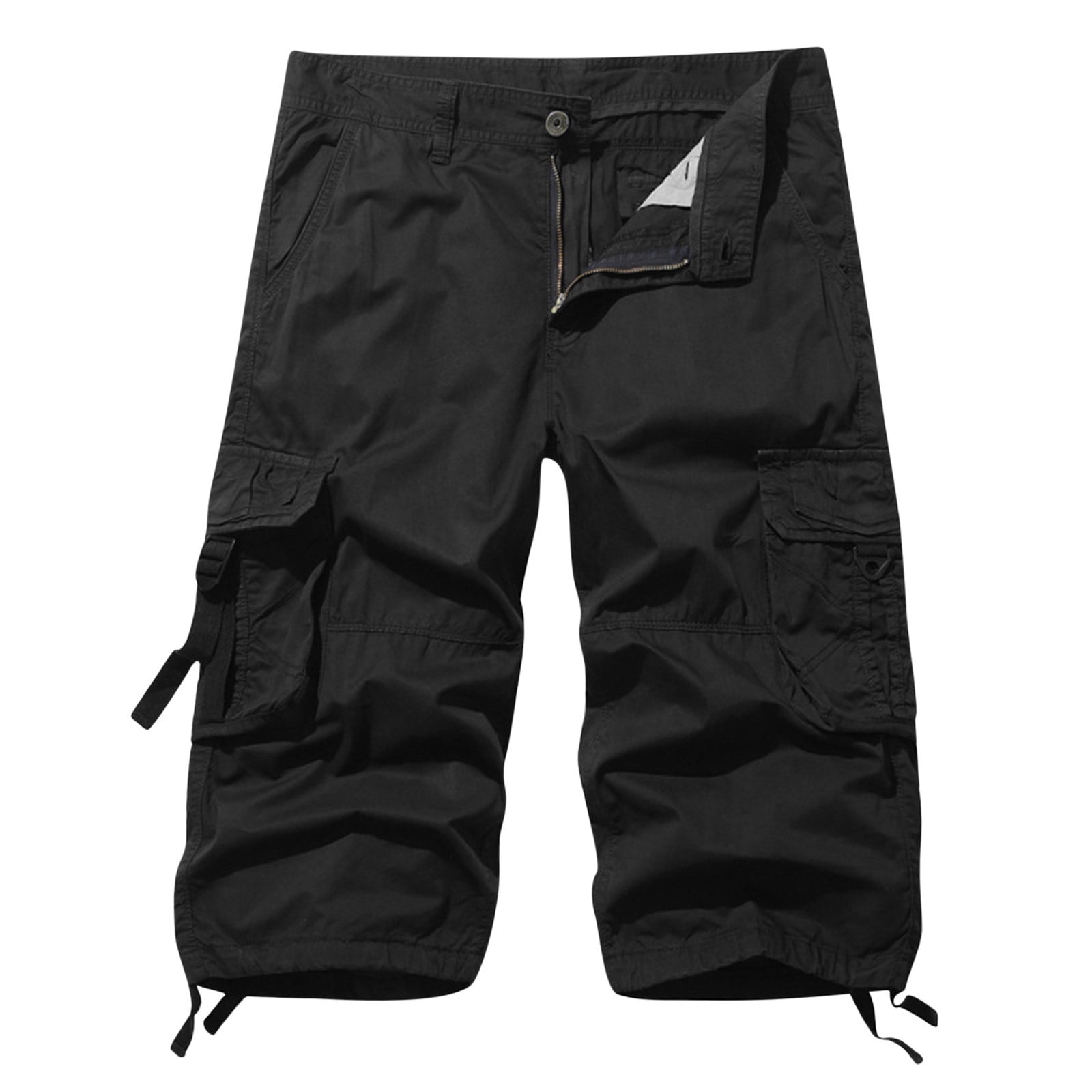 YEYLANERS Mens Cargo Shorts 3/4 Relaxted fit Capri Pants below