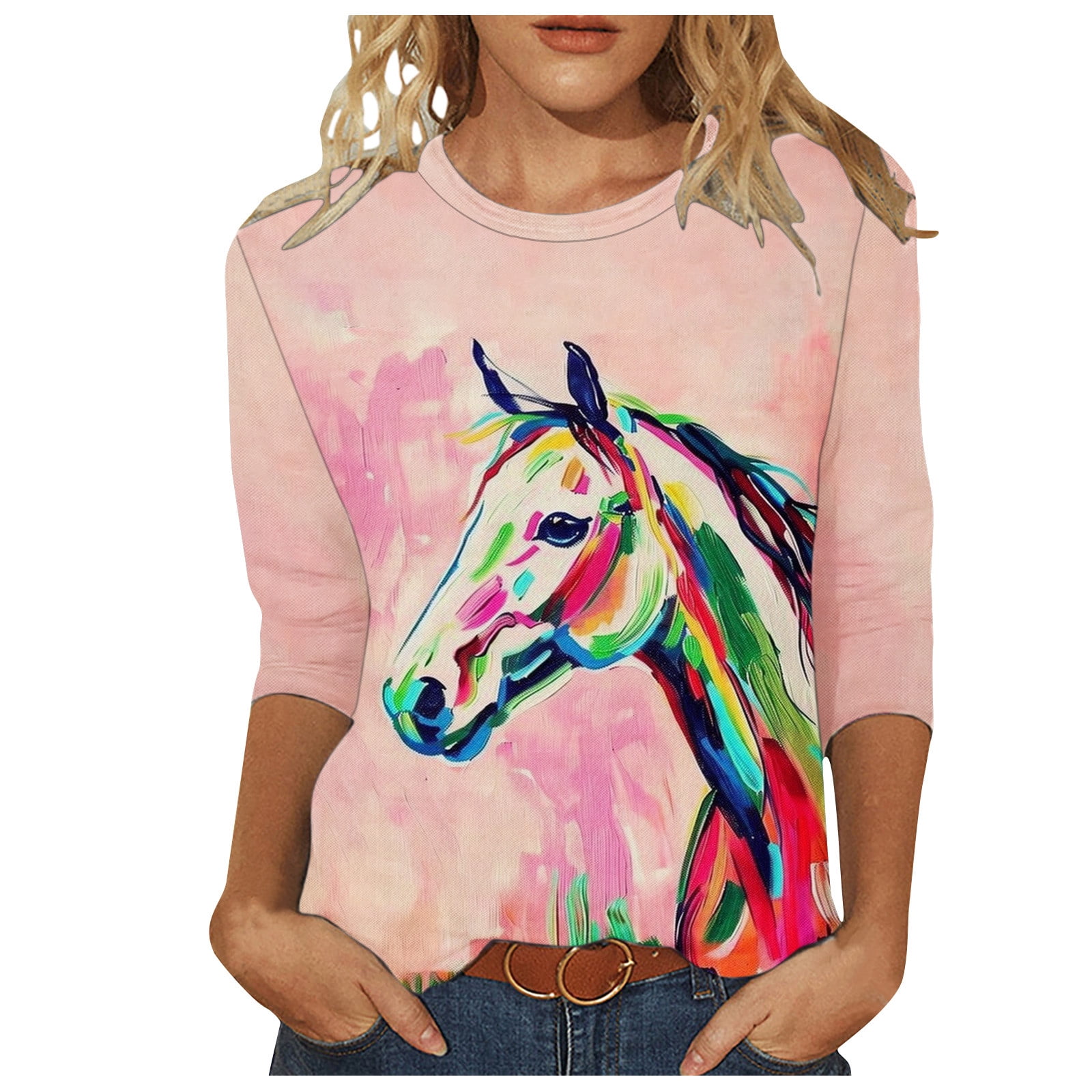 Weren't For The Wind Cowgirl Western Horse Print Corset Top