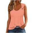 thumbnail image 1 of YEYLANERS Womens Cold Shoulder Blouses,Summer Tank Cute Tops for Women Casual Solid Color Sleeveless Shirts Sexy V-Neck O Ring Shoulder Tunic Tees 2024,Hot Pink,L, 1 of 4