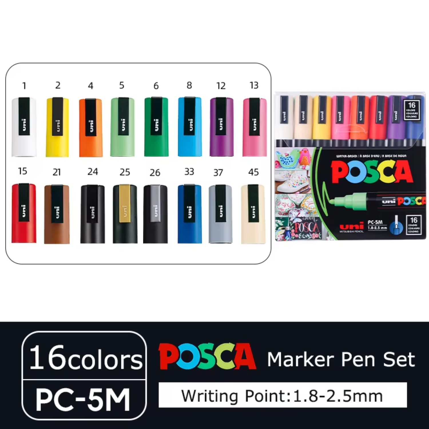 YEYNGQC 1PCS Plumones Colores Posca 5M Marcadores School Acrylic Paint