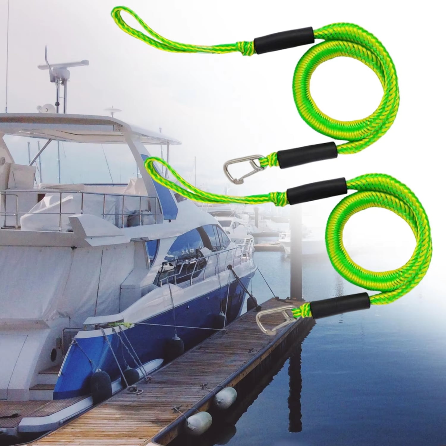 YEYNGQC Bungee Dock Lines Boat Ropes Docking Line Mooring Rope PWC Kayak Watercraft Jet Ski