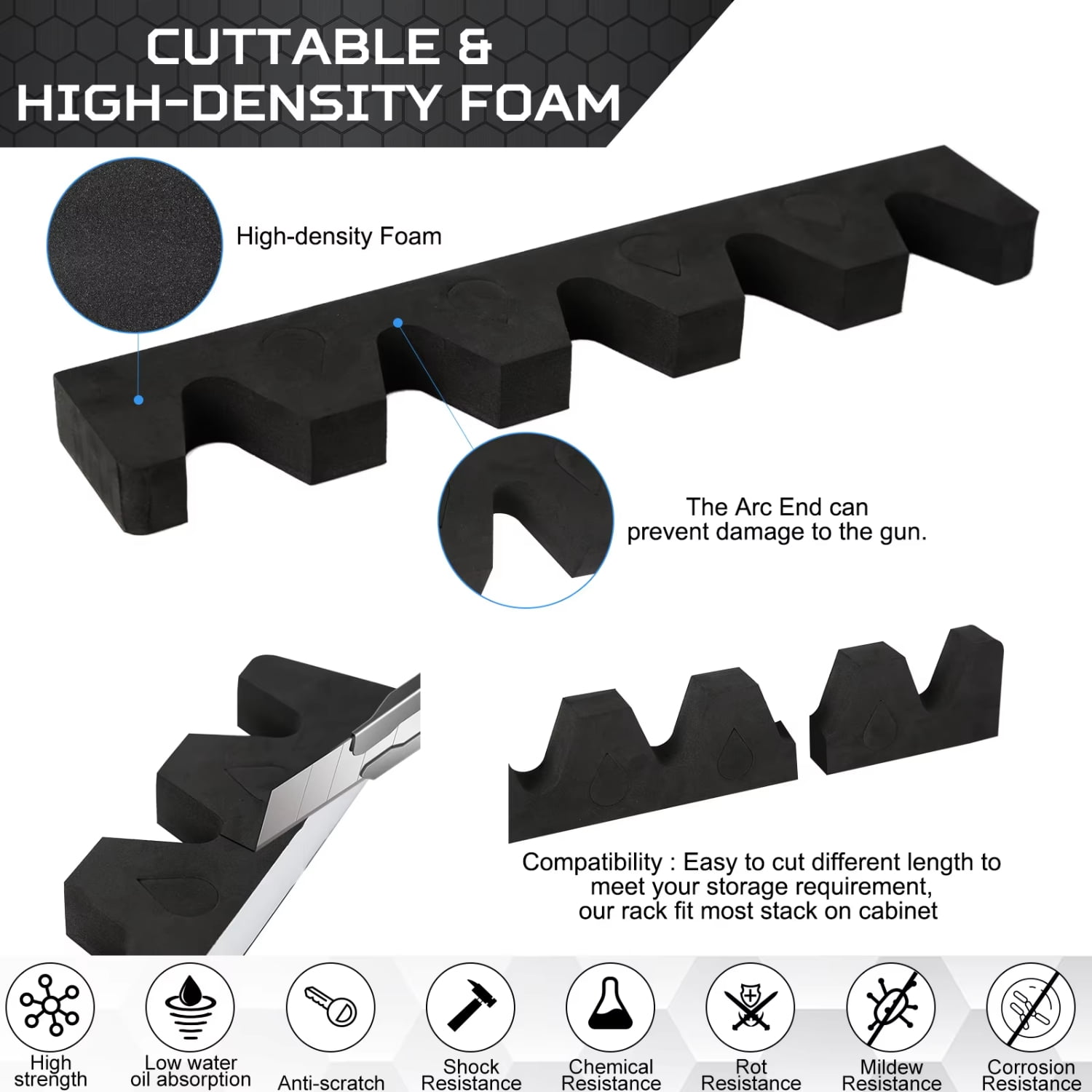 YEYNGQC Foam Gun Rack Gun Hunting Gun Safe Accessory Rifles and Shotguns Wall Mount Gun Holder