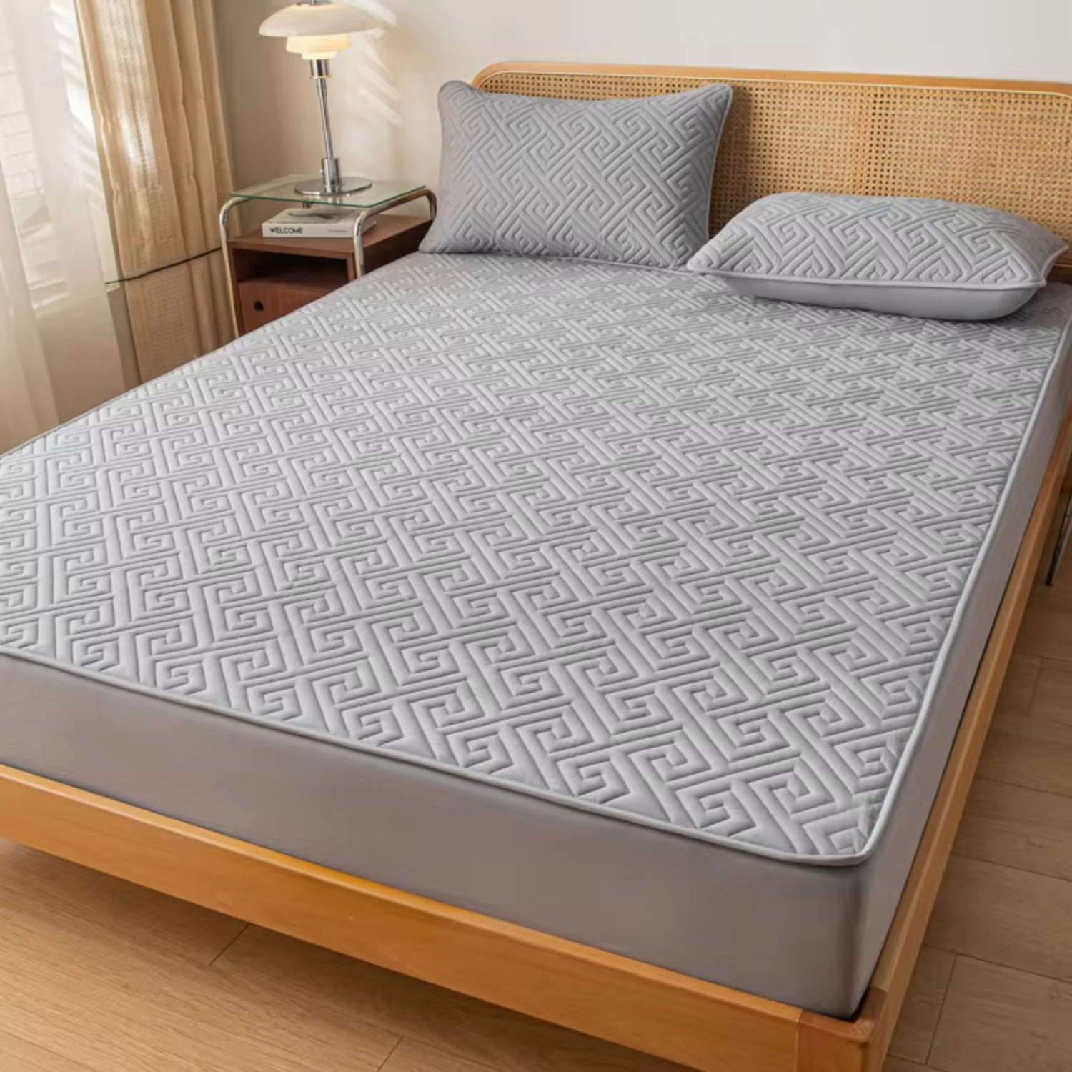 YEYNGQC Waterproof Mattress Cover Lattice Fitted Sheet Mattress