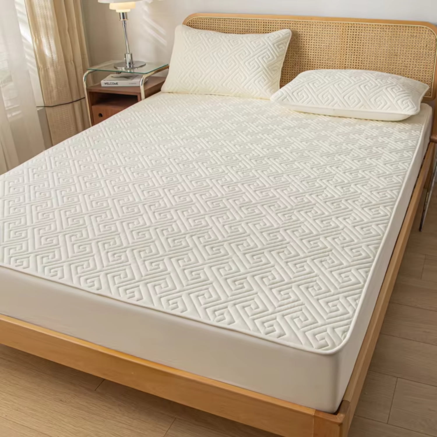 YEYNGQC Waterproof Mattress Cover Lattice Fitted Sheet Mattress