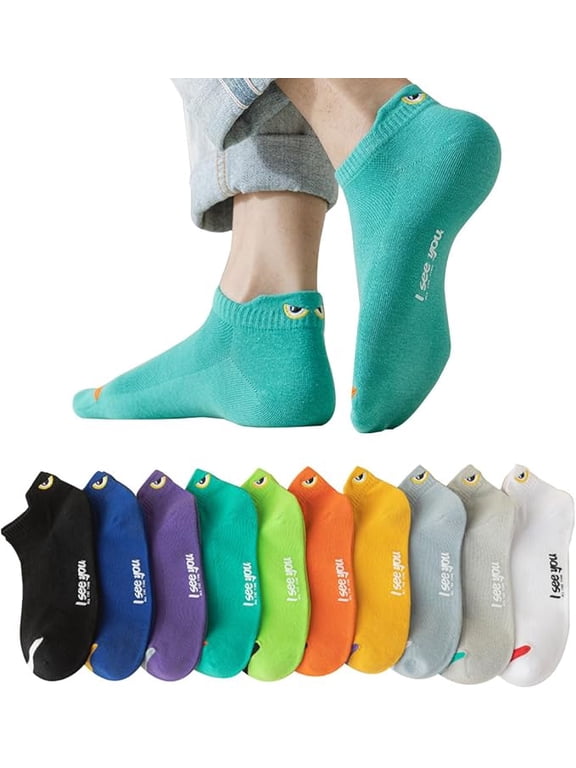 Funny Colorful Cotton Socks Men Sneaker Socks Short Casual Sports Socks 10PCS
