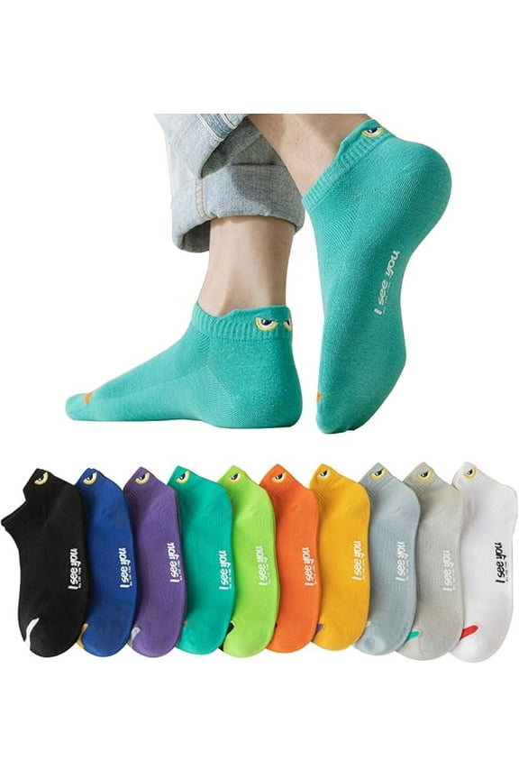 Funny Colorful Cotton Socks Men Sneaker Socks Short Casual Sports Socks 10PCS