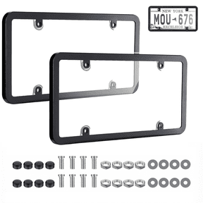YEyangqi 2Pcs Clear License Plate Protector and Frames,Fit All US Standard 6"x12" Front and Rear for Cars, Trucks, SUV