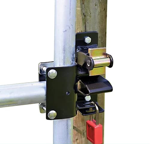 YF Powerfields Heavy-Duty One-Way Lockable Gate Latch for 1 5/8"-2" Tubing