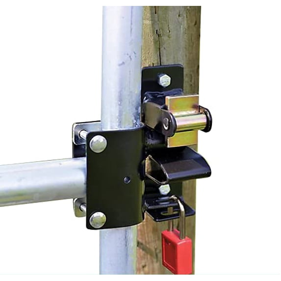 YF Powerfields Heavy-Duty One-Way Lockable Gate Latch for 1 5/8"-2" Tubing