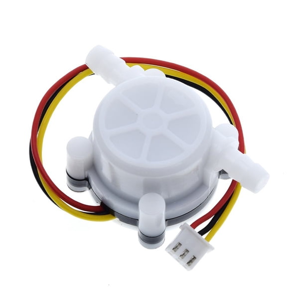 YF-S401 Water Flow Sensor Switch Meter With Hall Effect, 0.3-6 L/min Rate For Coffee Machine Water Heater Purifier, DC 5V-18V, Plastic Valve Body, White