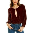 thumbnail image 1 of YFB CLOTHING womens  Jayden Silk-Blend Top, XS, Purple, 1 of 3