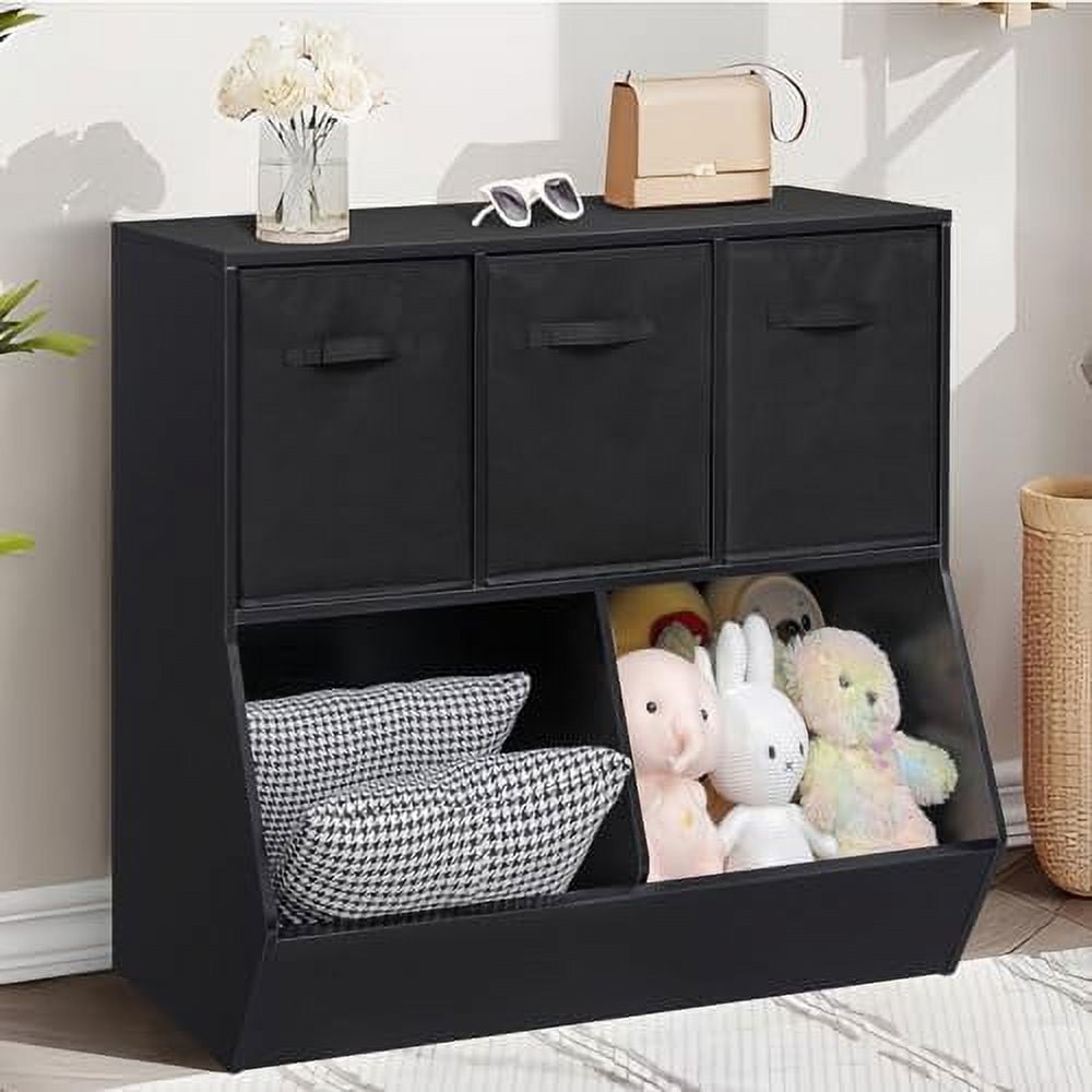 YFBOOLIFE Toy with 3 Drawers Toy Organizer with 5 Cubicles