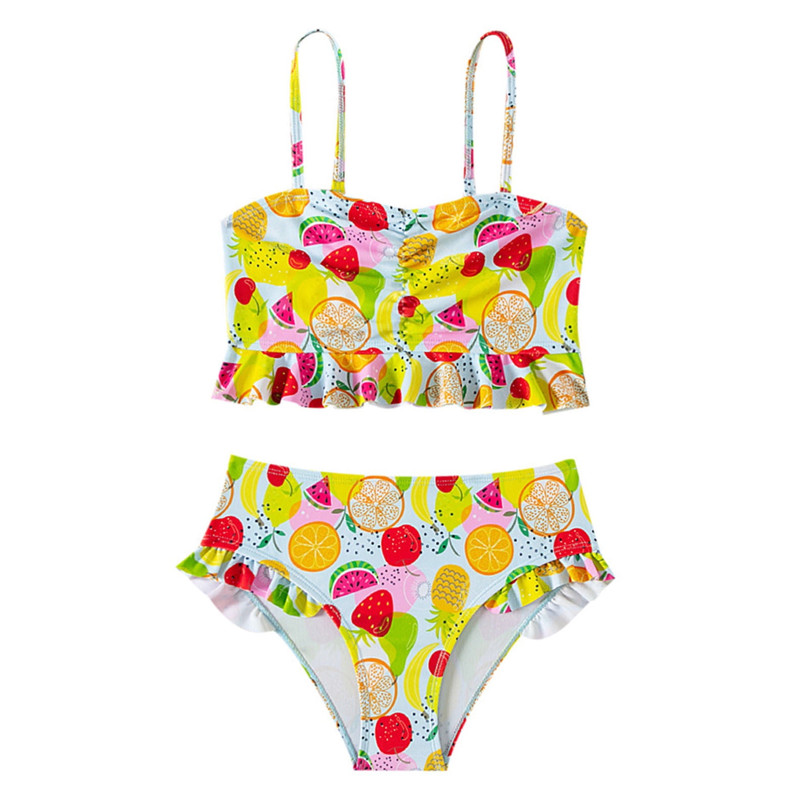 YFELWZ Girls Swimsuit Fruit Print 2 Piece Bathing Suit Cute Bikini yfelwz-girls-swimsuit-fruit-print-2-piece-bathing-suit-cute-bikini