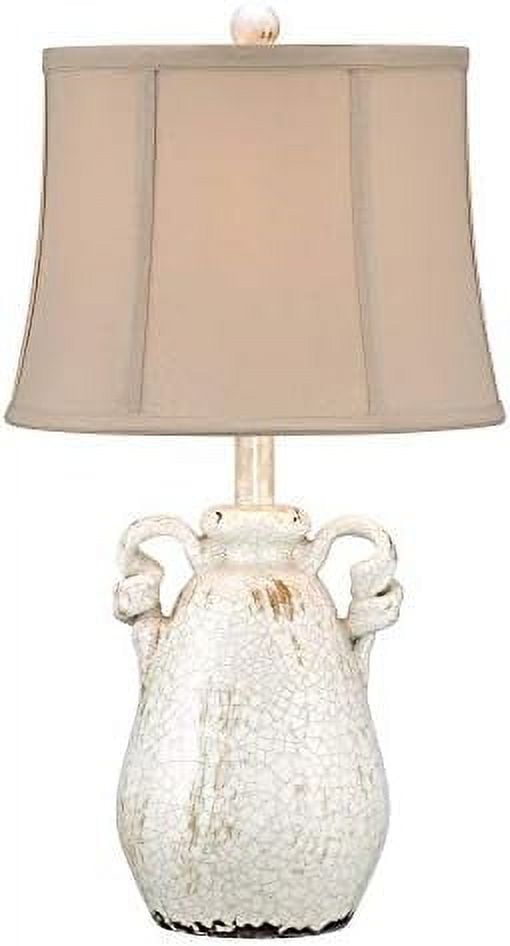 Sofia Rustic Farmhouse 22" Ivory Ceramic Table Lamp with Beige Shade