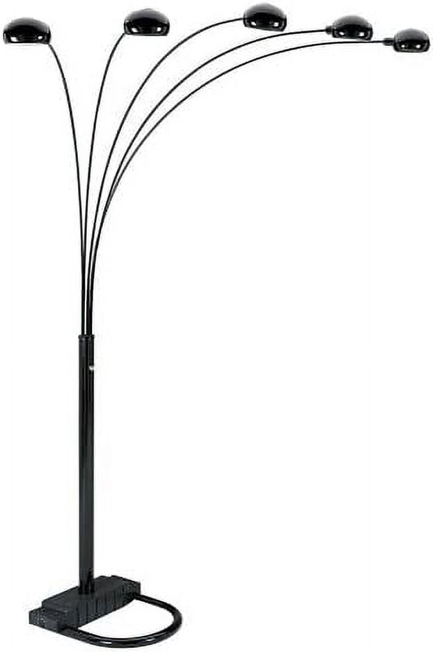 Elegant Arc 84" Black Multi-Head Floor Lamp