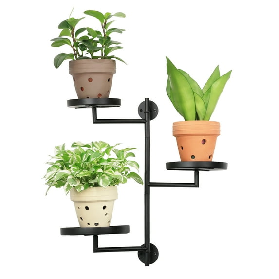 YFFSRJDJ Rotating Window Plant Shelves Indoor, 3-tier Metal Plant Stand, Wall Plant holder, Window Plant Shelf for Multiple Plants indoors, Window Sill Gifts for Plant Lovers