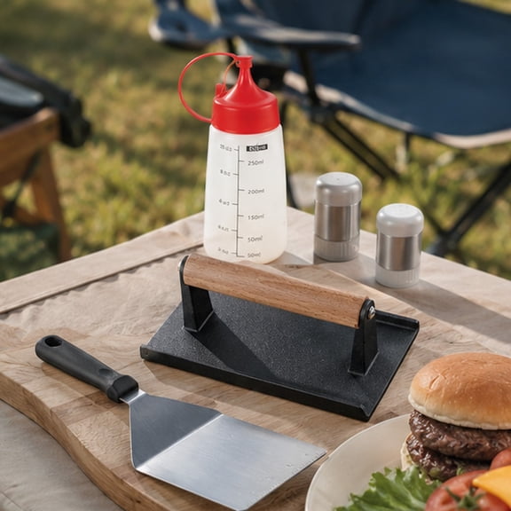 YFGEFTR 17Pcs Griddle Accessories Kit, Professional BBQ Tool Set, Enlarged Spatula Gift Set with Basting Cover & Burger Press Patty Maker for Outdoor BBQ Teppanyaki