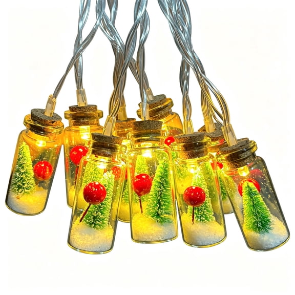 YFGEFTR 6.5FT Christmas Tree String Light -10 LED Vintage Xmas Bubble Lights, Battery Operated Retro Unique Christmas Doll Lights for Indoor&Outdoor Holiday Decor, Porch Balcony Office Decor