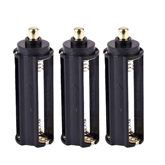 YFGEFTR AAA Battery Holder Adapter, Black Cylindrical Battery Storage Case Holder, for 3 x AAA Batteries Flashlight Torch, Set of 3