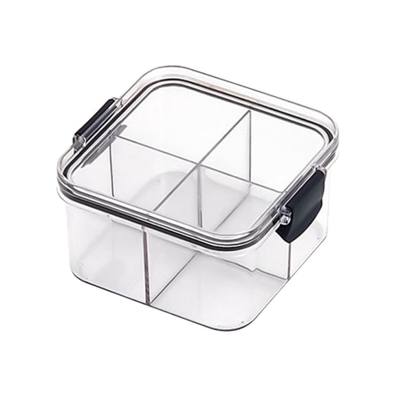 YFGEFTR Airtight Food Storage Container, 4 Compartment Plastic Storage Container, for Loose Leaf Dried Tea Flower Snack Seasoning