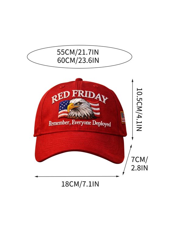 Baseball Cap for Men Women, RED Friday Heritage Cap, Remember Everyone Deployed Eagle American Flag Hat for Men Women