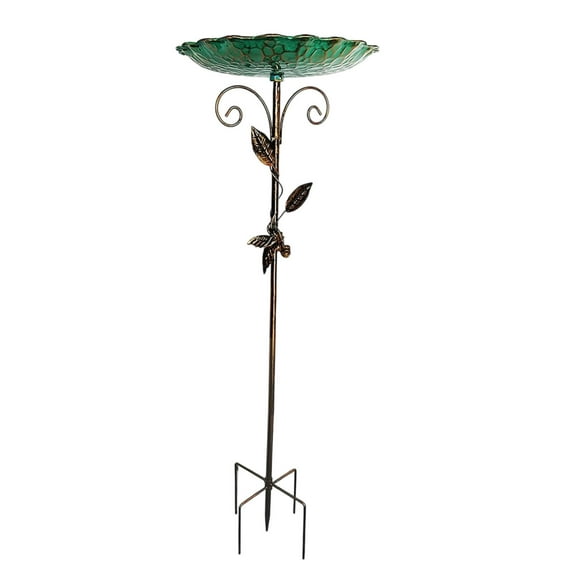 YFGEFTR Bird Bath for Outside, Standing Garden Bird Bath Bird Feeder Bowl with Metal Stake, Detachable Decoration Spa Birdfeeder for Garden Patio Yard Lawn