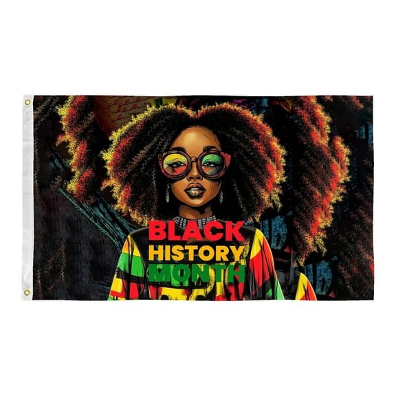 YFGEFTR Black History Month Flag 3x5 Ft Vibrant Fade Proof African American Flag with Brass Grommets Double Stitched Canvas Header Black History Month Decor American Garden flag