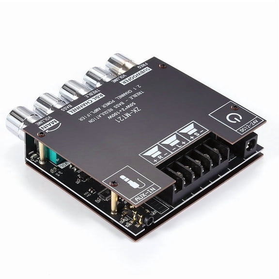 YFGEFTR Bluetooth Audio Amplifier Board, Subwoofer Power Amp with Treble and Bass Control, for Home Theater DIY Speakers