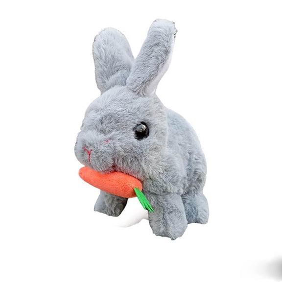 YFGEFTR Bunny Stuffed Animal Plush, Rabbit Interactive Hopping Electronic Pet, with Wiggling Ears and Twitching Nose, Walking Easter Gift for Kids