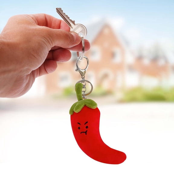 YFGEFTR Chili Pepper Shape Pendant Charm Keychain, Red Green Pepper Pendant Charm Keyring Gift, Simulated Pepper Model Keychain Kit