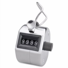 YFGEFTR Clicker Counter, Metal Hand Counter, 4 Digit Metal Mechanical Hand Counter, for People Counting, Lap Tracking, Knitting, Pitch, Golf, Coaching, Umpire, Events