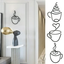 YFGEFTR Coffee Cup Metal Wall Art Wire Coffee Bar Hanging Decor Cafe Themed Vintage Rustic Metal Sign for Kitchen Restaurant Shop Home Office Accessories