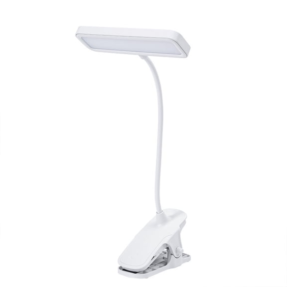 YFGEFTR Desk Lamp Clip On Light, Battery Operated Rechargeable Reading Lamp, LED Reading Light for Desk, Piano, Bed Headboard and Computers