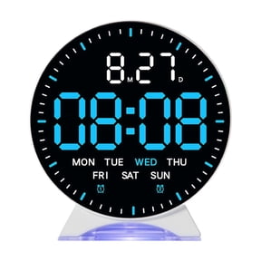 YFGEFTR Digital Wall Clock with Timer, Seconds, Temperature, Date, DST, Nightlight, Alarm Clock, Digital Clock Timer for Classroom, Bedroom, Garage, Gym