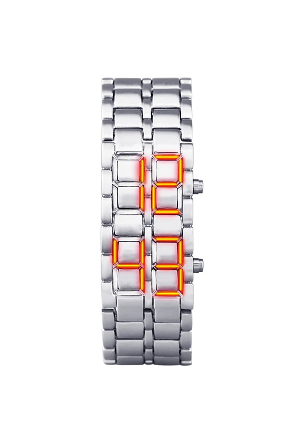 Digital Wrist Watch - Dull LED Screen, Reliable Sleek Metal Strap, Shockproof Water Protection Design | Stylish Men’s Watch for Home Work Travel Party Holiday Outdoor Social Occasions