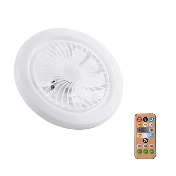 YFGEFTR E27 Screw Base Ceiling Fan with Lights, 30W Remote Control 3 Color Temperatures Stepless Dimming, Hidden Fan Light with Pull Chain