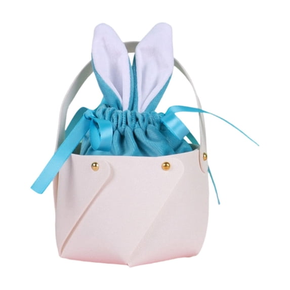 YFGEFTR Easter Bunny Baskets for Kids - Easter Basket Bags with Handles, Canvas Rabbit Tote Bags for Easter Egg Hunts, Party Gifts, and Storage (Empty)