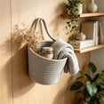 thumbnail image 1 of YFGEFTR Fabric Wall Hanging Baskets, Decor Hanging Wall Baskets for Kitchen, Hand-Woven Vegetable Hanging Basket for Fruit Storage Onion Vegetable Potato, 1 of 6