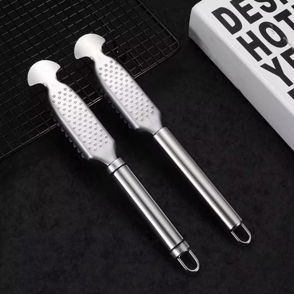 YFGEFTR Fish Scales Scraping Tool, Stainless Steel Fish Scaler Remover, Reliable Fish Scraper Cleaner for Home Market Restaurant(2Pcs)
