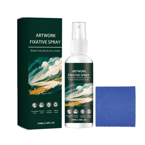 YFGEFTR Fixative Spray, Fast Drying Fixative Spray for Art and Fabric, Suitable for Pastels Pastels Oil Pastels Acrylics Sketche, Long Lasting Protection (100ml)
