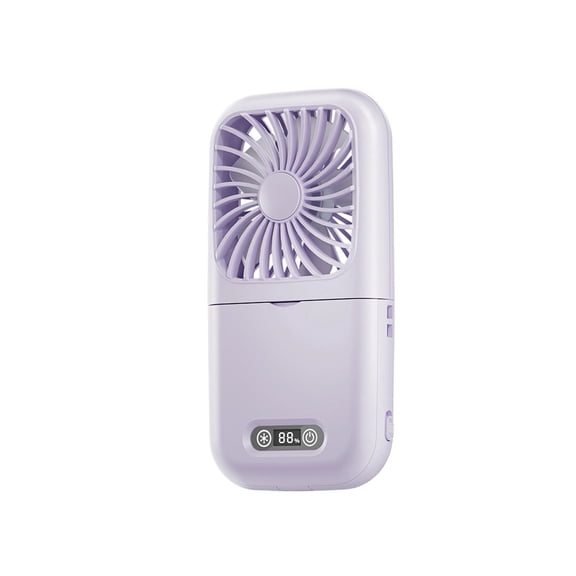 YFGEFTR Folding Fan with USB Multifunctional Desktop Neckband, Makeup Mirror with Light Handheld Fan, Personal Blower