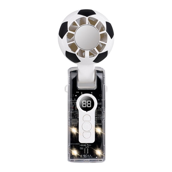 YFGEFTR Football Handheld Fan with Digital Display, Ice Compress Function USB Rechargeable Portable Sports Fan, Quiet Cooling Blower for Outdoor Daily Use