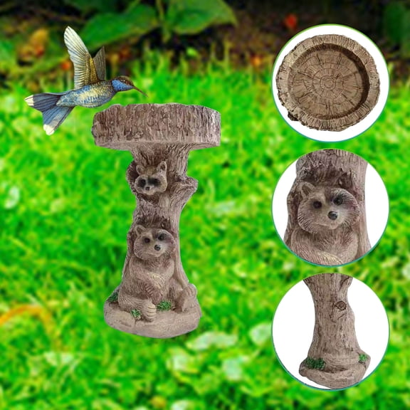 YFGEFTR Frog Pedestal Bird Baths Bowl for Outdoors, Bird Feeder Resin Cute Animal Ornament for Garden Home Decoration, Frog