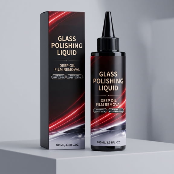YFGEFTR Glass Polishing Liquid, Auto Compound Windshield Cleaner, Waterspot Oil Film Remover, Scratch Remover for Car Windows/Mirrors/Oil Film/Glass Surfaces (100ml)
