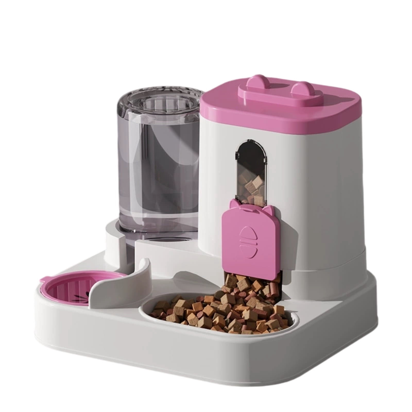 YFGEFTR Gravity Cat Feeder and Water Dispenser, 2 in 1 Automatic Cat Feeder, Pet Food Storage for Small Dog Puppy Cat Kitten Pet Easy Clean