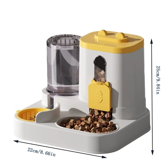 YFGEFTR Gravity Cat Feeder and Water Dispenser, 2 in 1 Automatic Cat Feeder, Pet Food Storage for Small Dog Puppy Cat Kitten Pet Easy Clean
