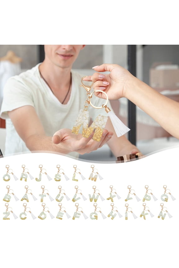 Initial Letter Keychain for Women Birthday gift To Little Girls Tassel Butterfly Pendant Key Ring for Backpack