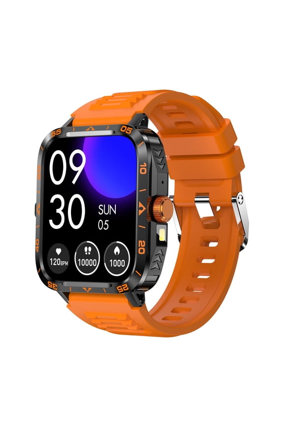 Military Smart Watch with Flashlight (Answer/Make Call) Compass, /Sleep/Sports Tracker, Long Battery Life, HD Screen