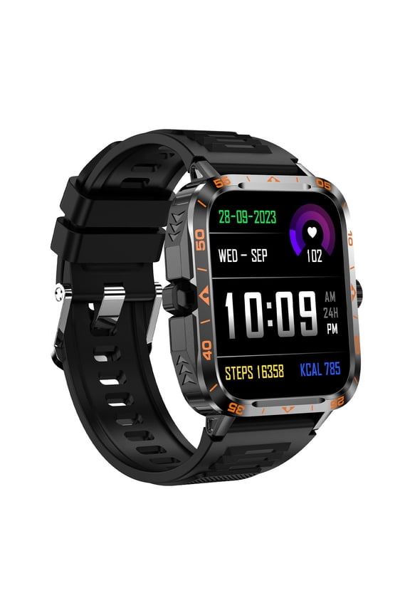 Military Smart Watch with Flashlight (Answer/Make Call) Compass, /Sleep/Sports Tracker, Long Battery Life, HD Screen